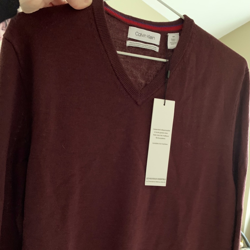 Brand new Calvin Klein v-neck wool sweater